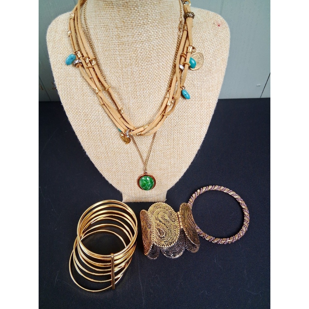 Vintage 60s Y2K Eclectic Boho Jewelry Lot Southwestern Necklace Charms Bracelets